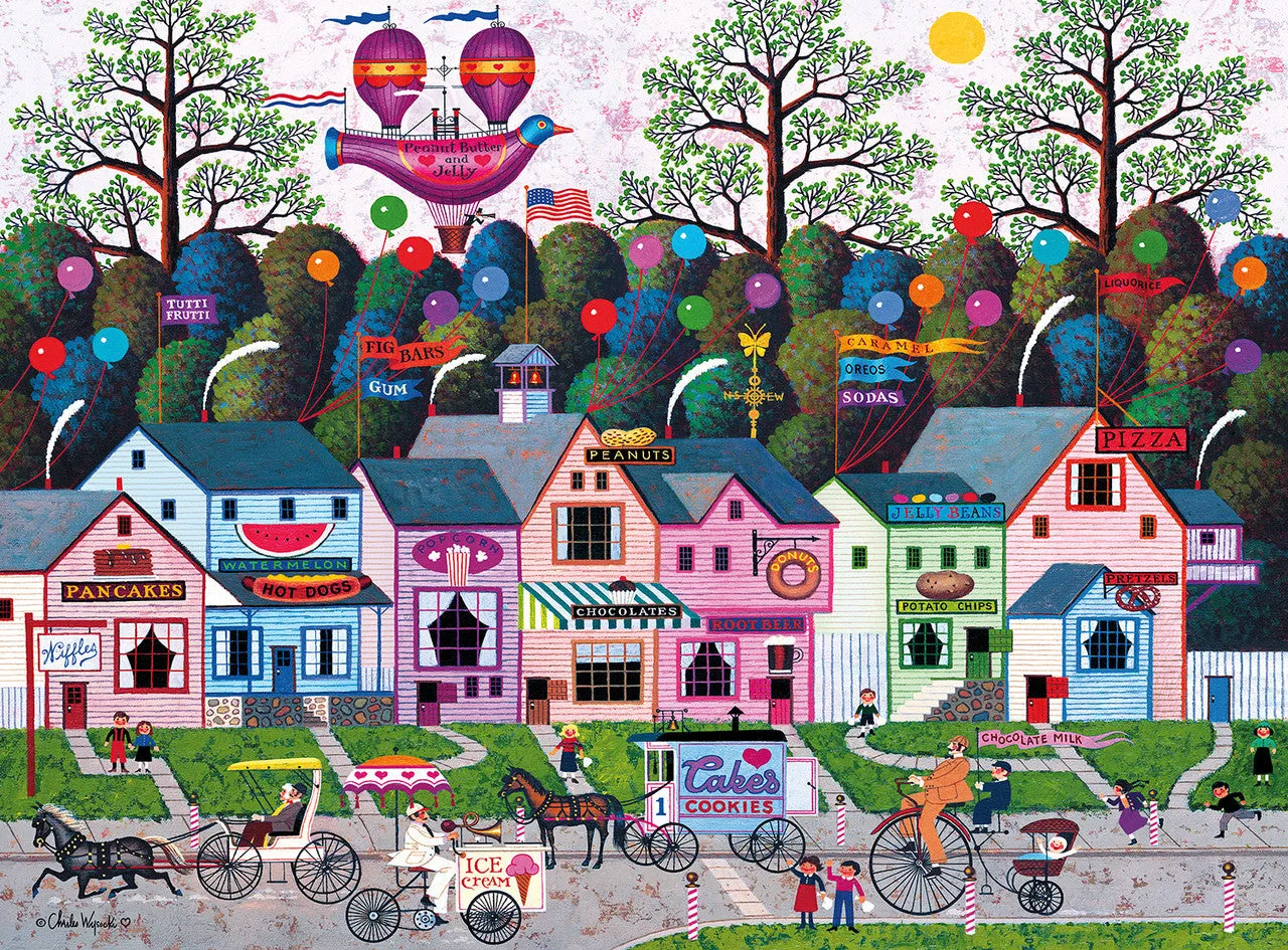Buffalo Games Silver Select Confection Street puslespil 1000 brikker slikgade