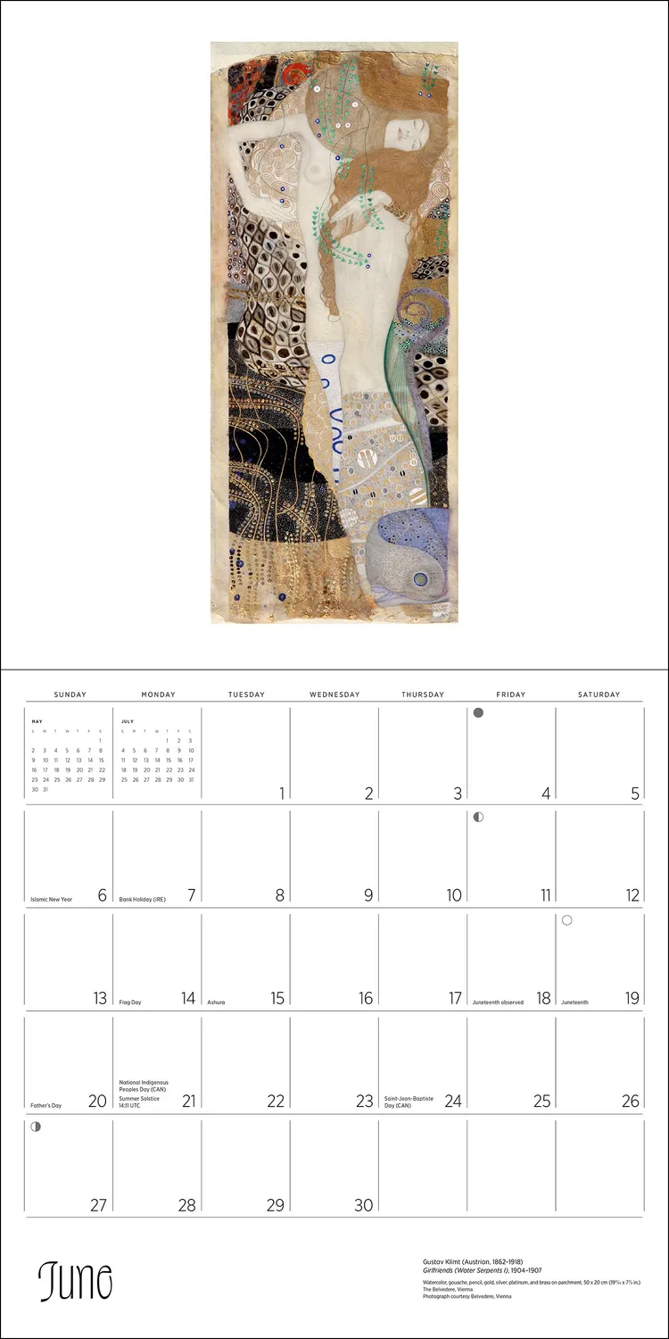 Pomegranate Gustav Klimt vægkalender 2027 kunst