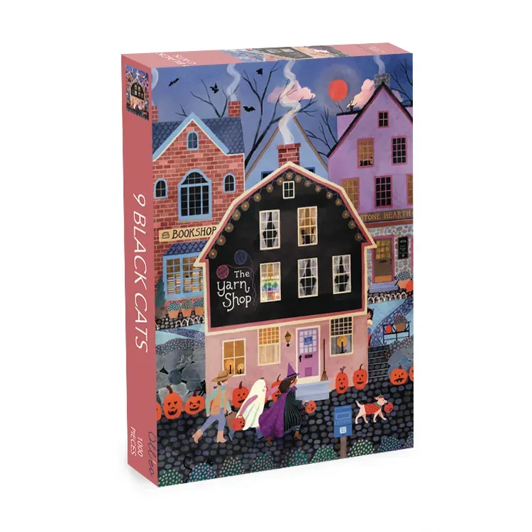 Olleo 9 Black Cats puslespil 1000 brikker halloween