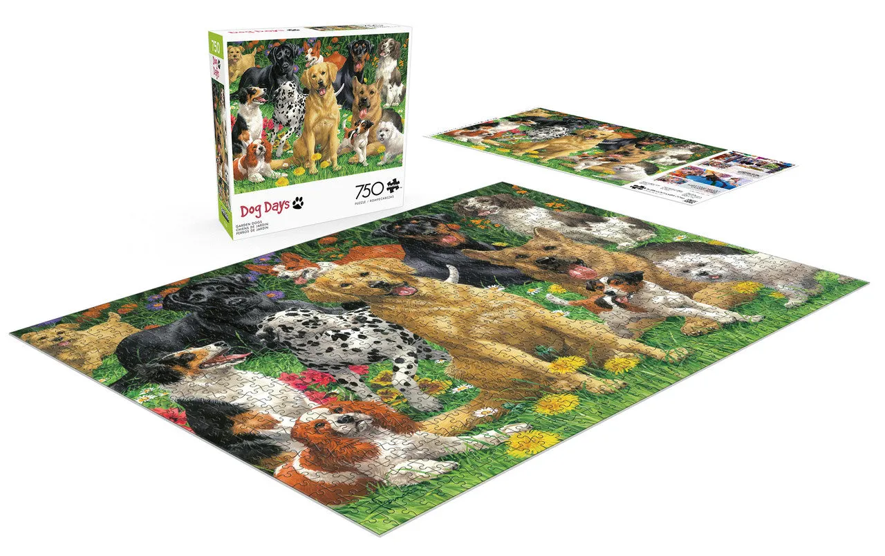 Buffalo Games Dog Days Garden Dogs puslespil 750 brikker hunde