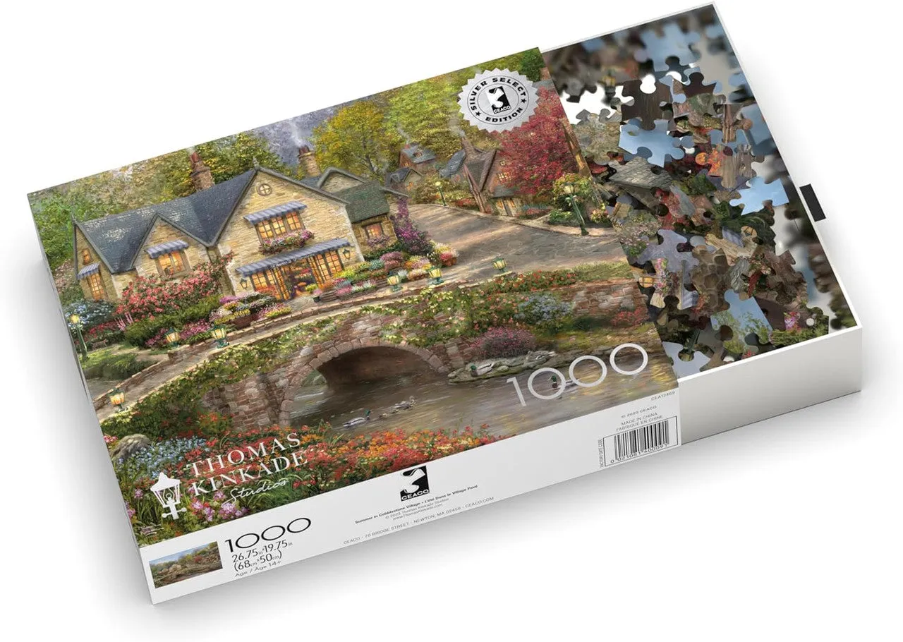 Ceaco Silver Select Summer in Cobblestone Village puslespil 1000 brikker