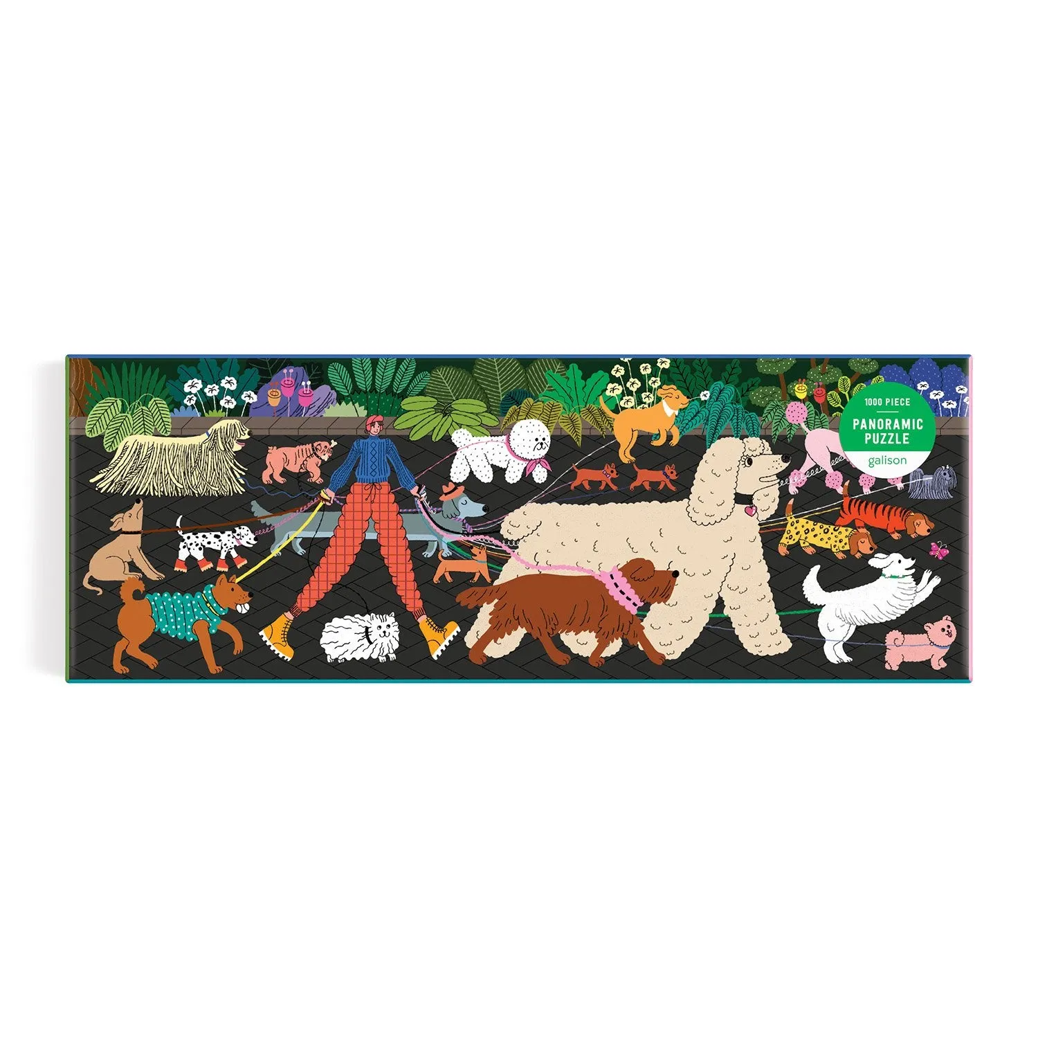 Galison Dog Walk puslespil 1000 brikker panorama hunde