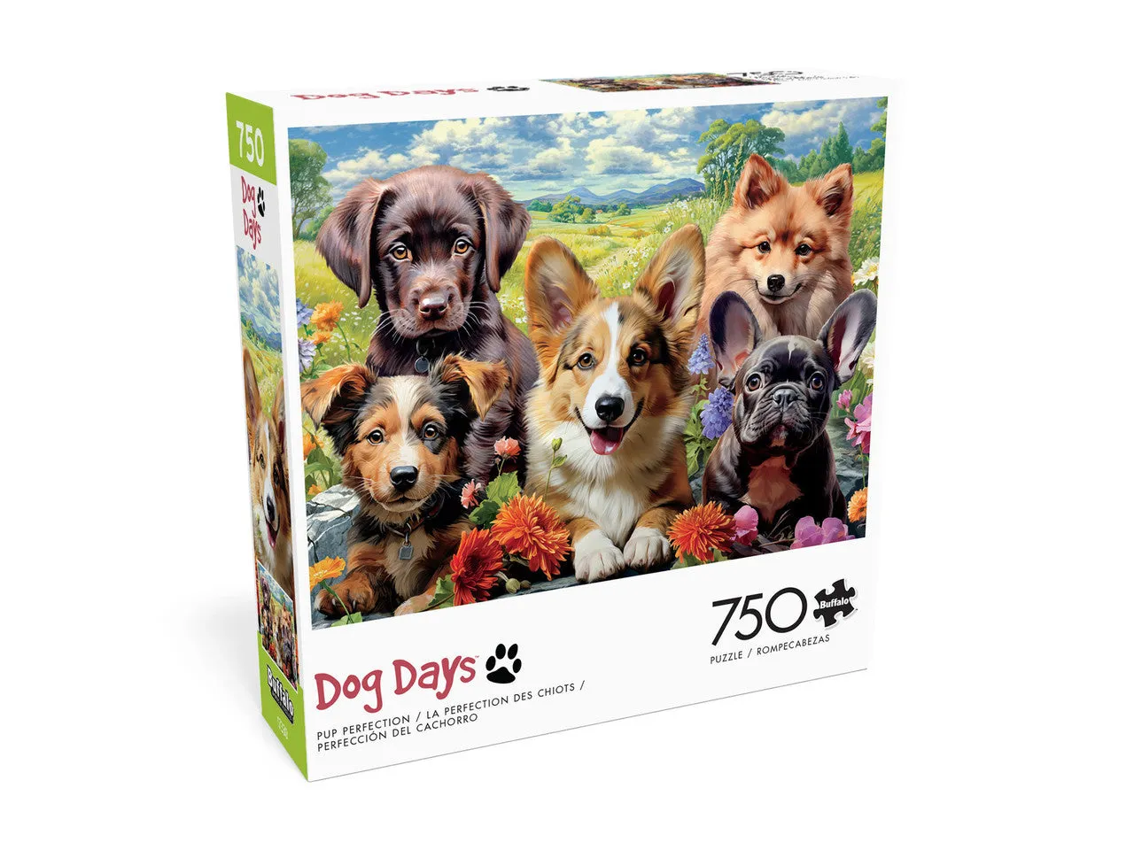 Buffalo Games Dog Days Pup Perfection puslespil 750 brikker hunde