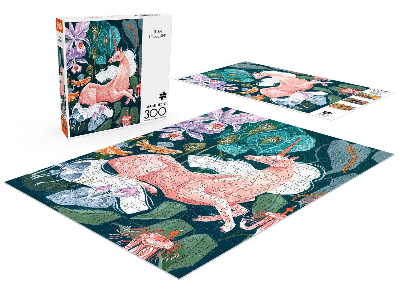 Buffalo Games Lush Unicorn puslespil 300 store brikker pastel