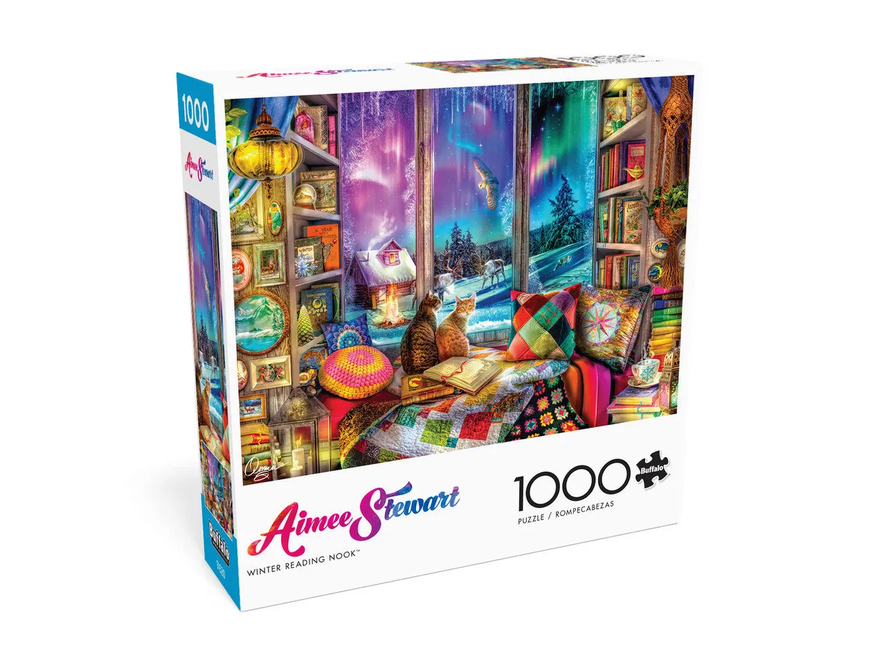 Buffalo Games Aimee Stewart Winter Reading Nook puslespil 1000 brikker vinter