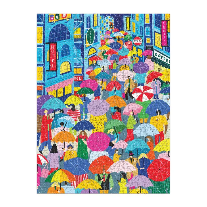 Galison Umbrella Lane puslespil 1000 brikker bymotiv