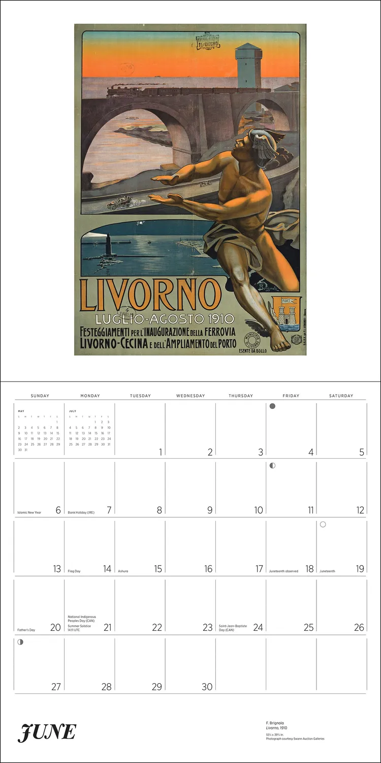 Pomegranate Italy Vintage Travel Posters 2027 vægkalender