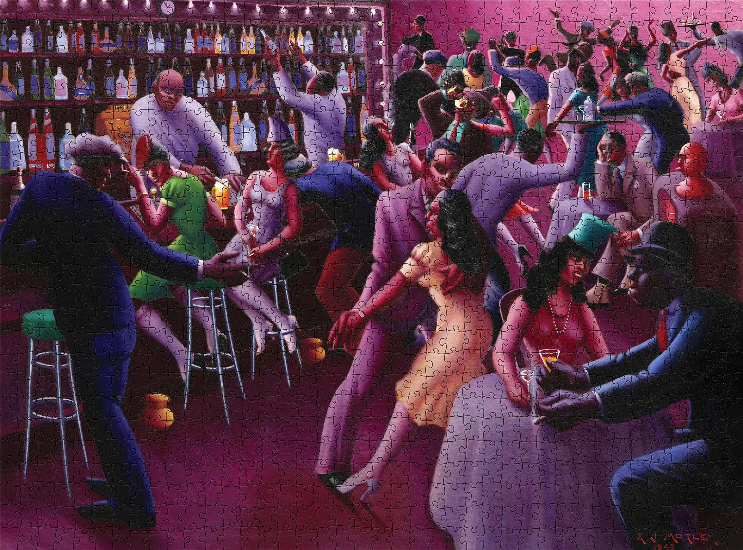 Pomegranate Archibald Motley Nightlife puslespil 1000 brikker kunst