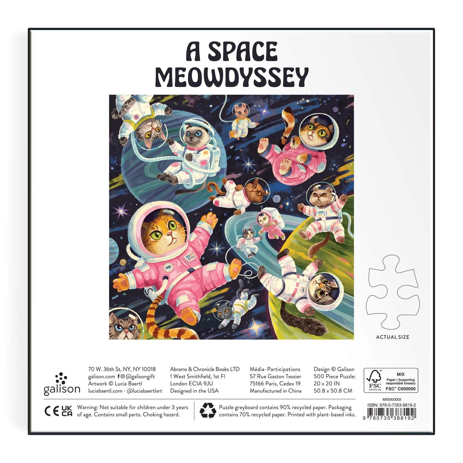 Good Puzzle Co. A Space Meowdyssey puslespil 500 brikker katte