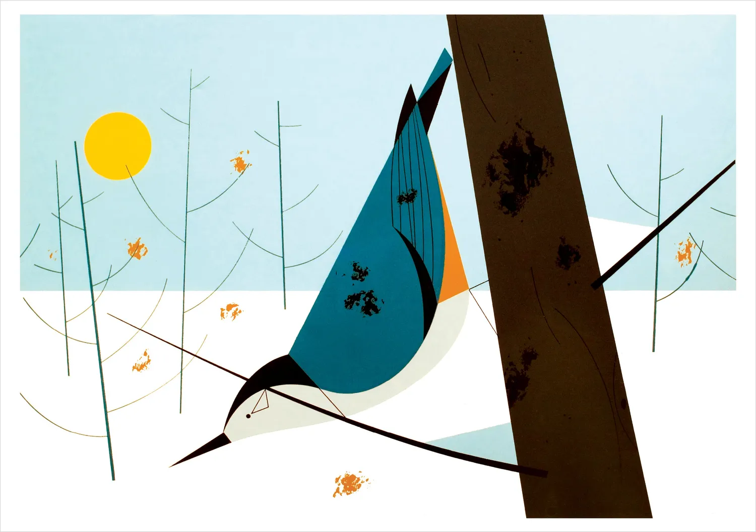 Pomegranate Charley Harper Birds julekort 20 stk vinterfugle