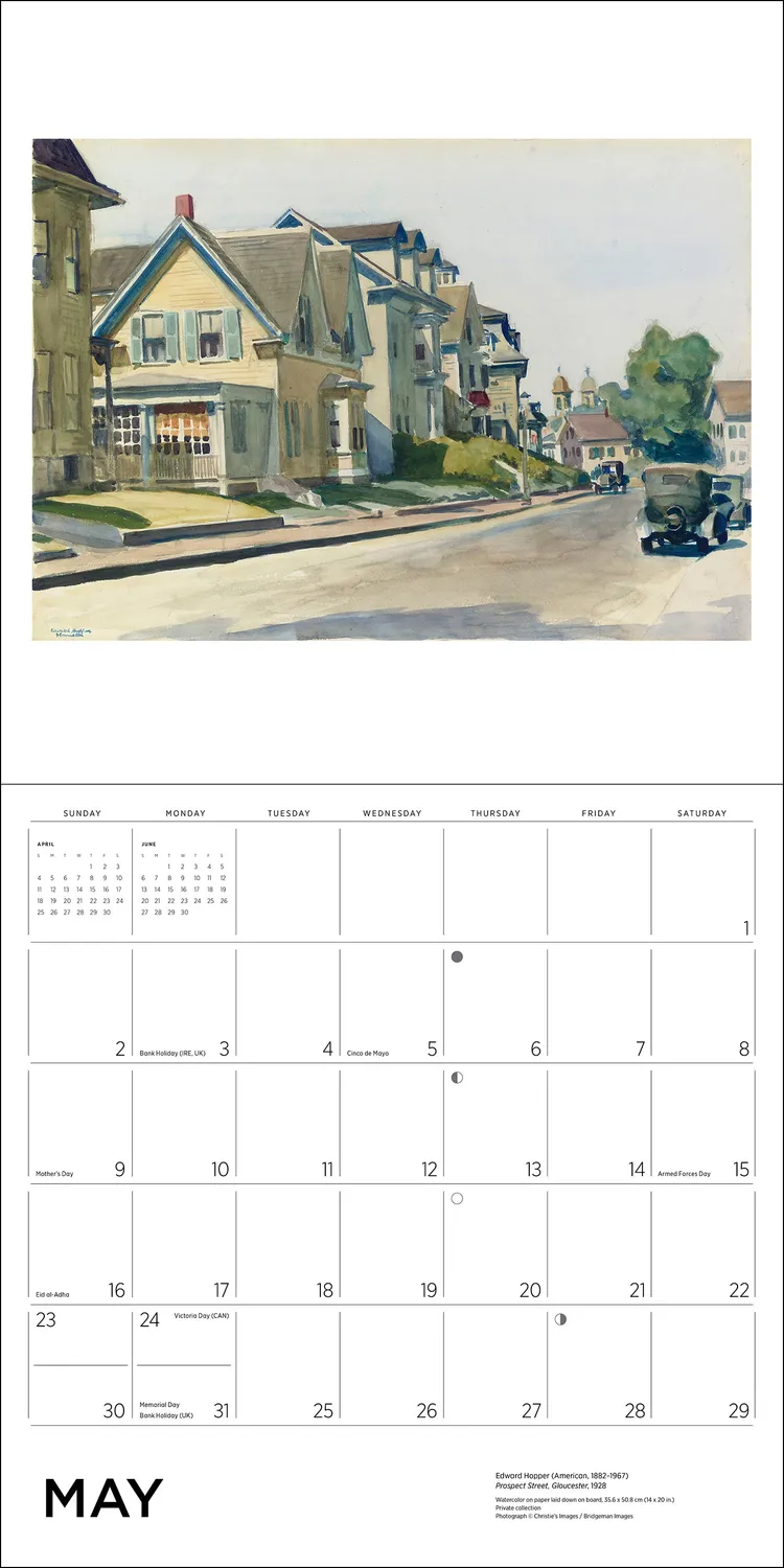 Pomegranate Edward Hopper vægkalender 2027 lys