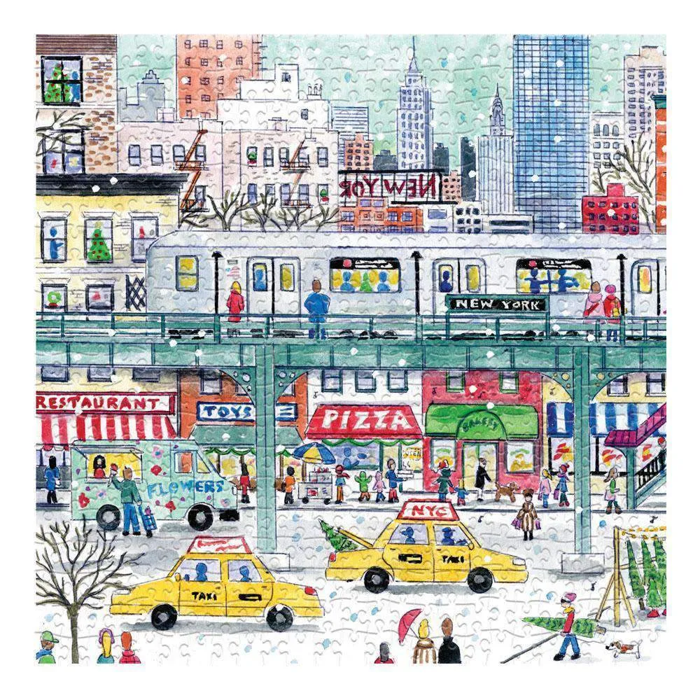 Galison Michael Storrings New York City Subway puslespil 500 brikker vinter
