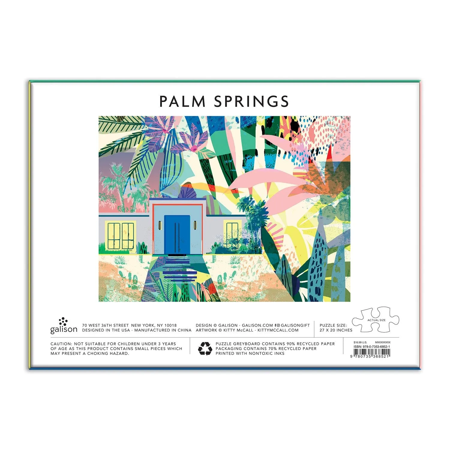 Galison Kitty McCall Palm Springs puslespil 1000 brikker pastel