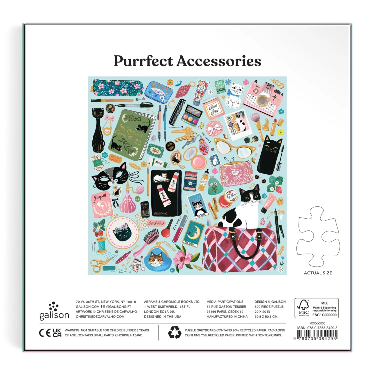 Good Puzzle Co. Purrfect Accessories puslespil 500 brikker folie katte