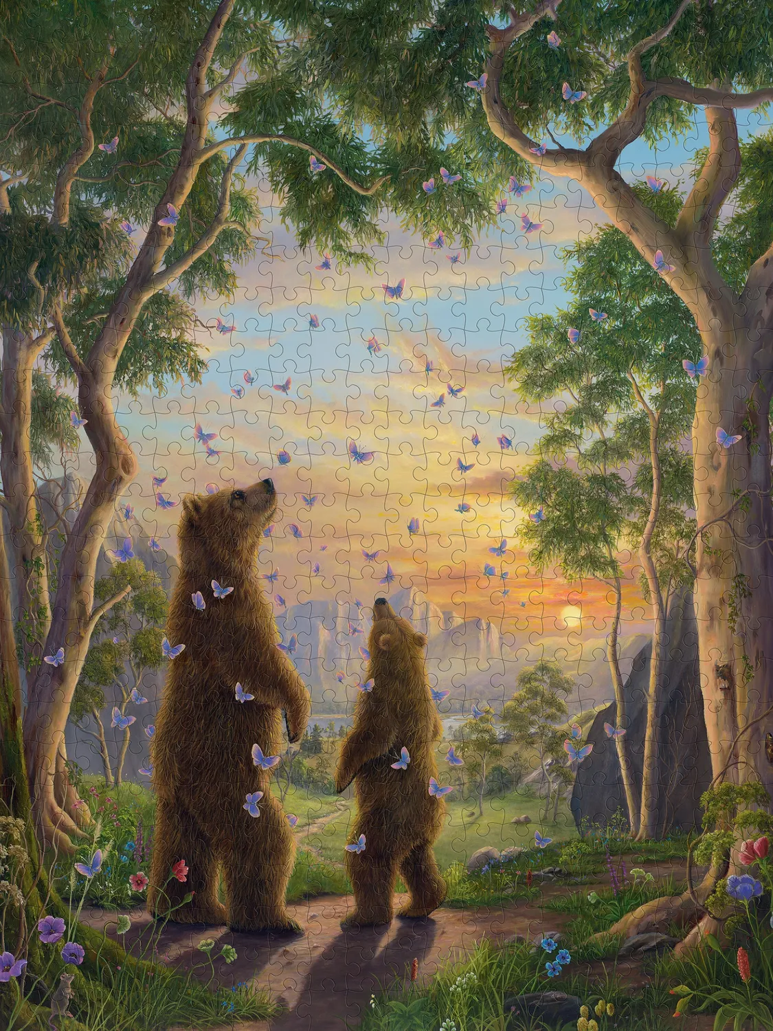 Pomegranate Robert Bissell The Golden Hour puslespil 500 brikker bjørne