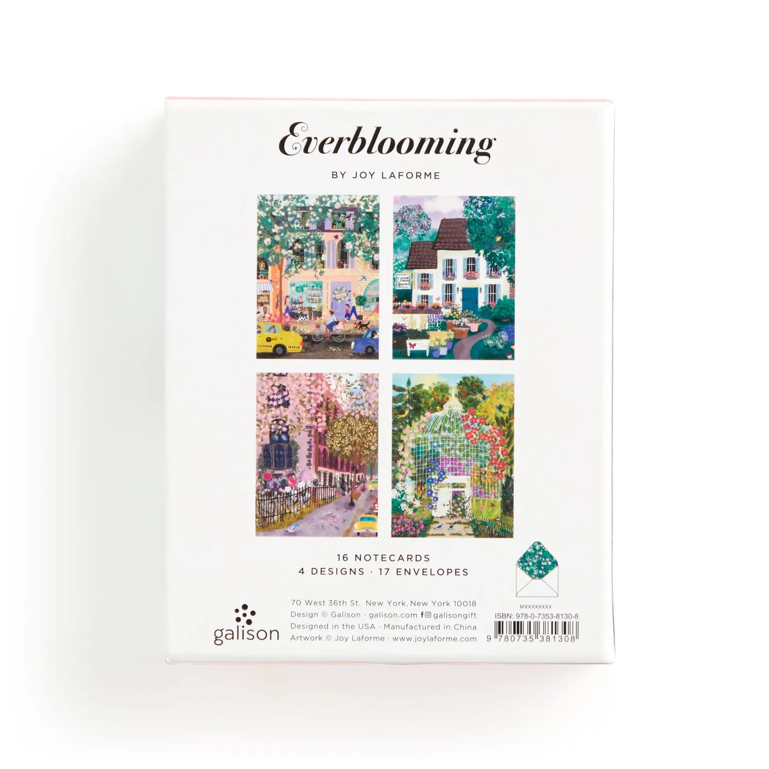 Galison Everblooming kortæske 16 lykønskningskort