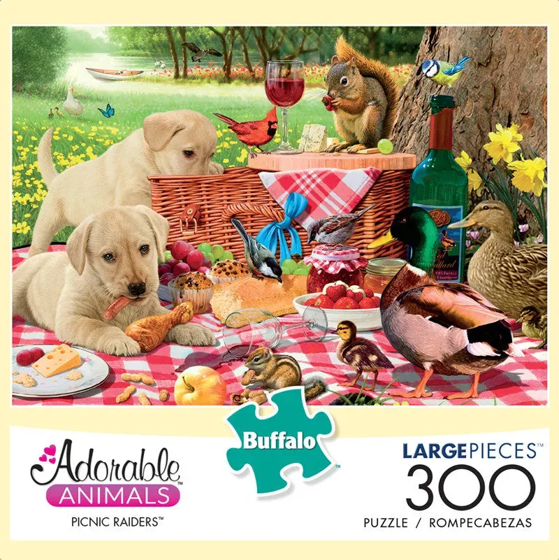 Buffalo Games Adorable Animals Picnic Raiders puslespil 300 store brikker skovdyr