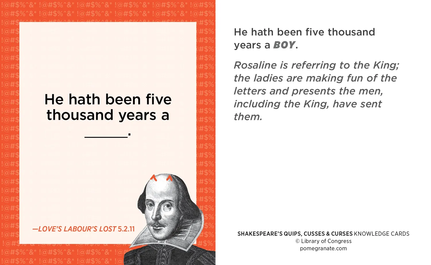 Pomegranate Shakespeares Quips knowledge cards 48 kort