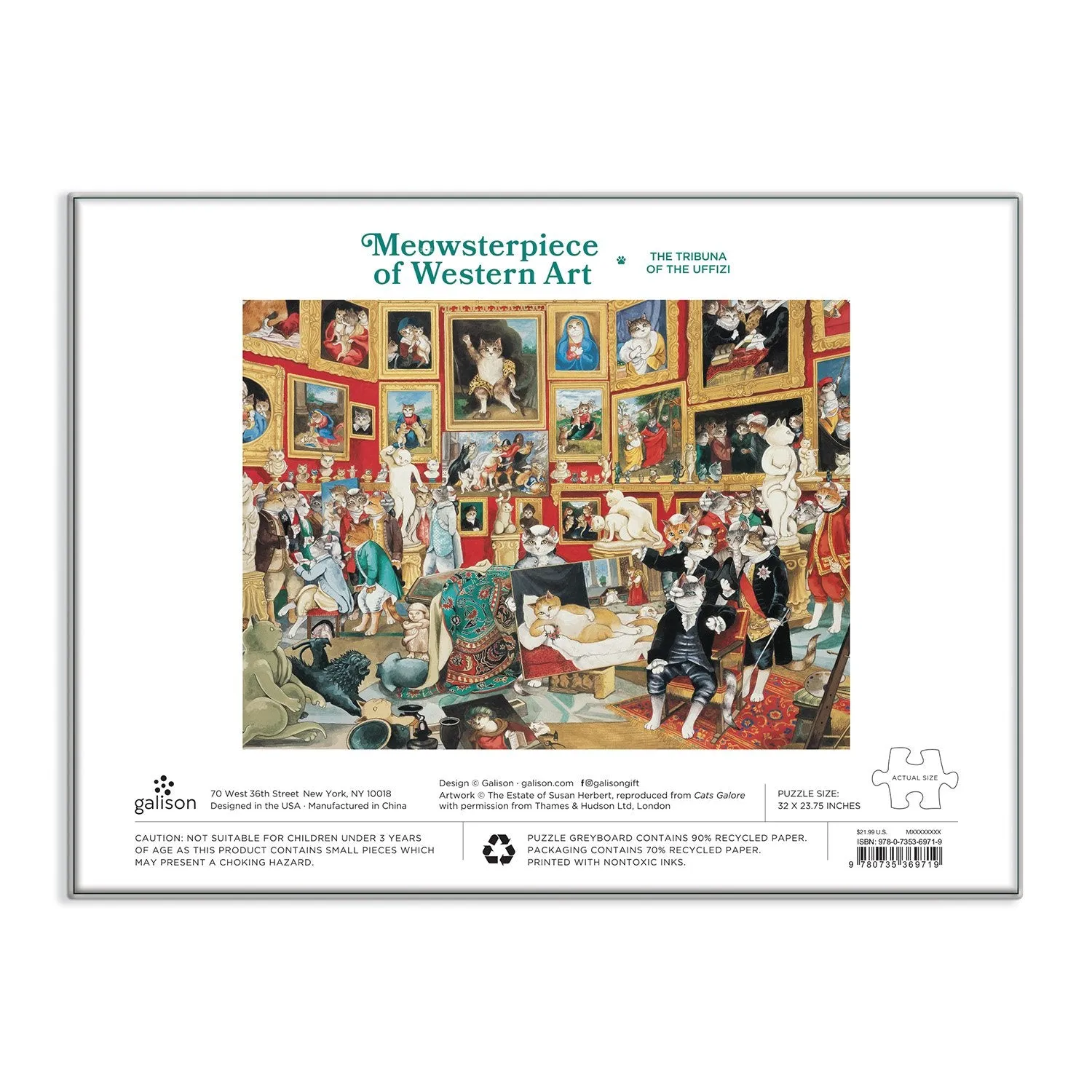 Good Puzzle Co. Meowsterpiece Uffizi puslespil 1500 brikker katte