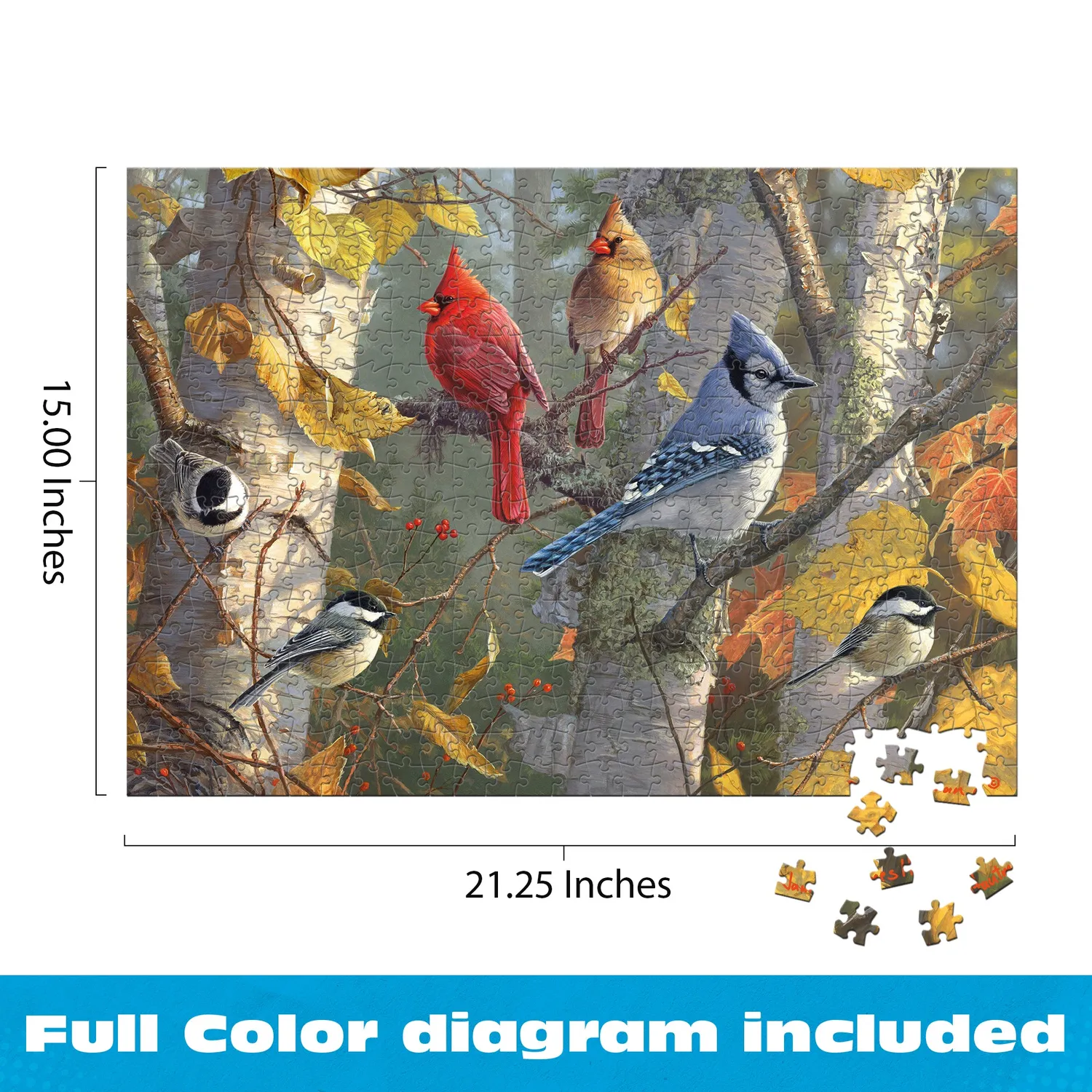 Buffalo Games Fall Birds puslespil 500 brikker fugle