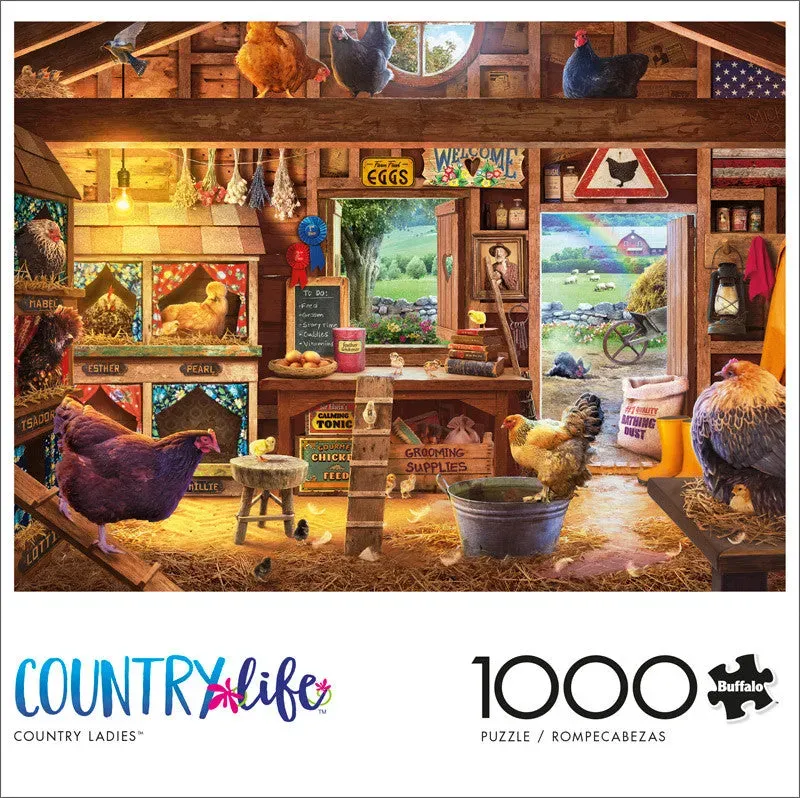 Buffalo Games Country Life Country Ladies puslespil 1000 høns