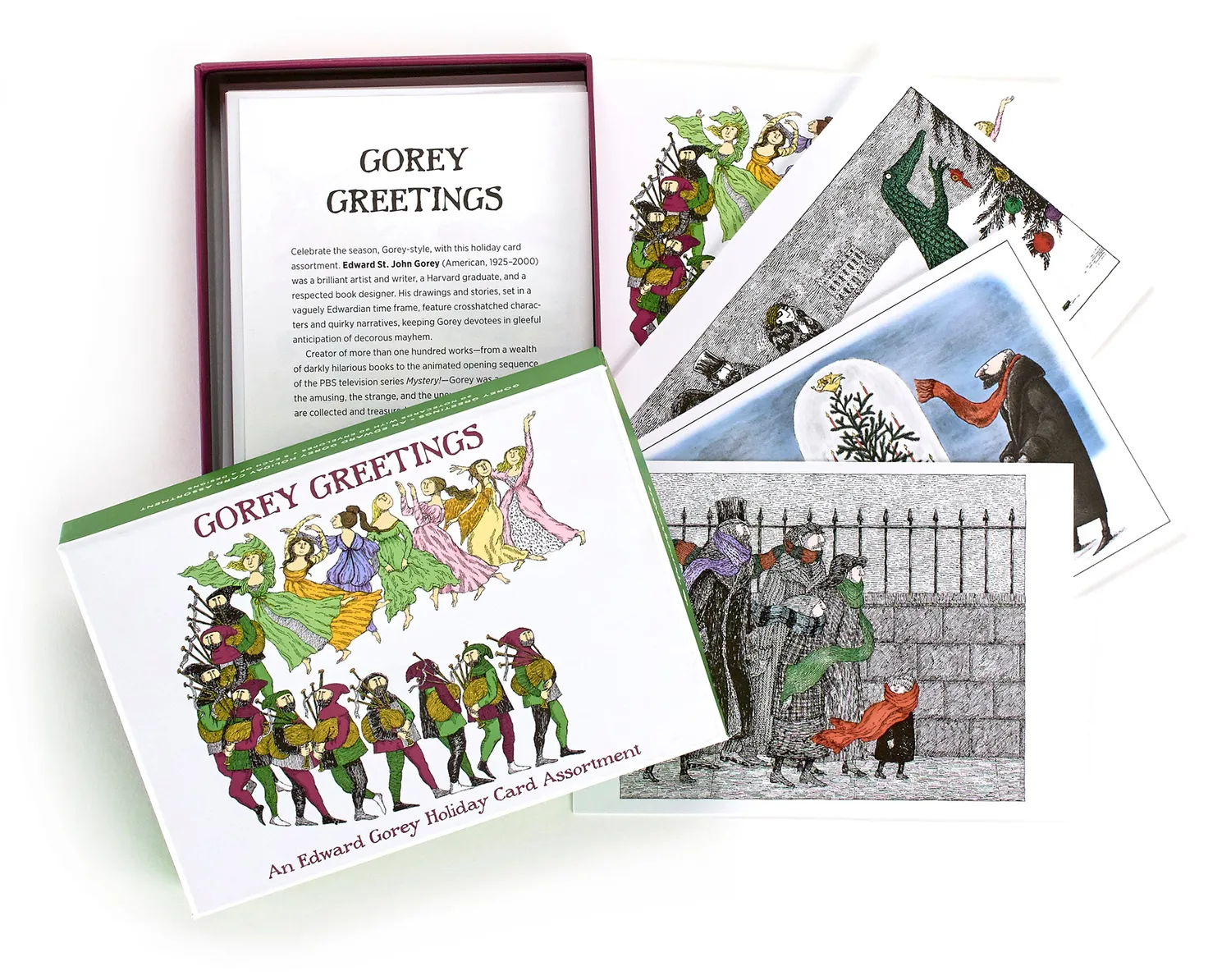 Pomegranate Gorey Greetings julekort 20 stk humor