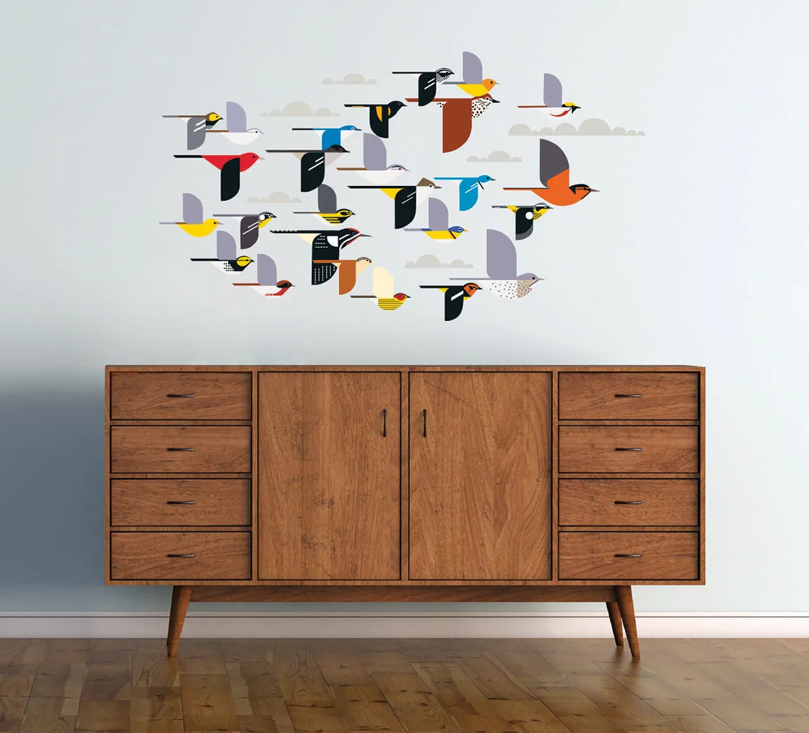 Pomegranate Charley Harper A Flock of Birds vægklistermærker