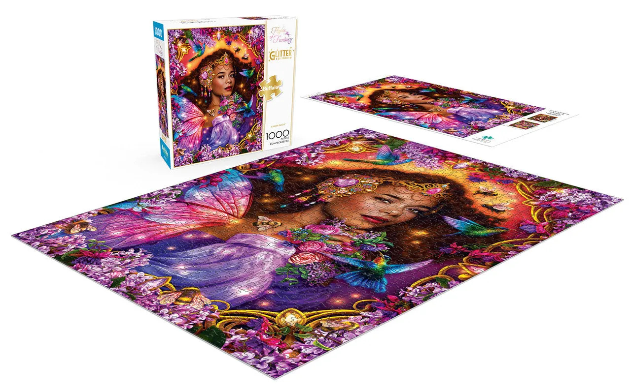 Buffalo Games Flights of Fantasy Summer Queen puslespil 1000 brikker glitter