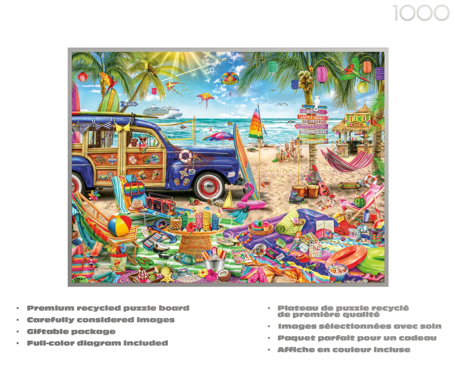 Buffalo Games Silver Select Beach Vacation puslespil 1000 retro