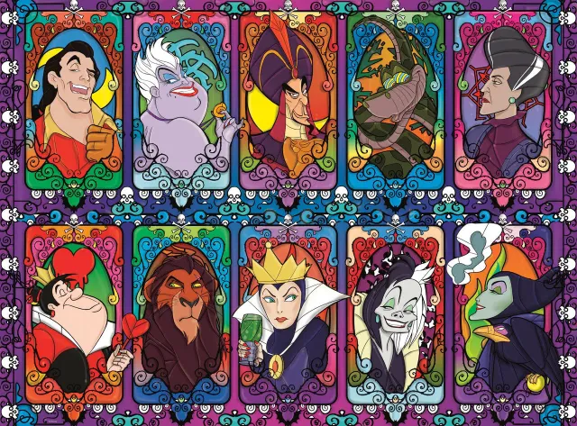 Ceaco Silver Select Disney Villains puslespil 1000 brikker glasmosaik
