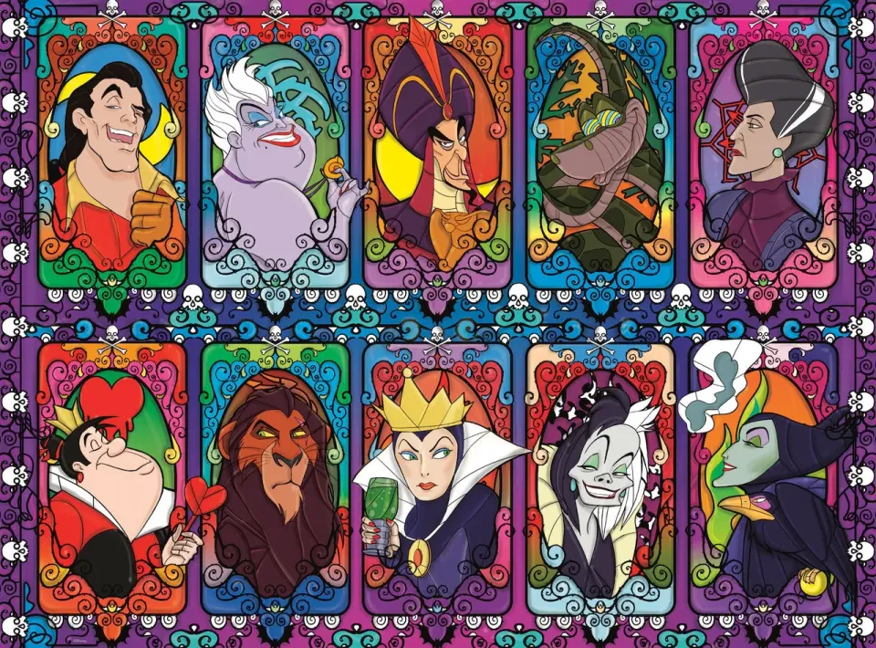 Ceaco Silver Select Disney Villains puslespil 1000 brikker glasmosaik