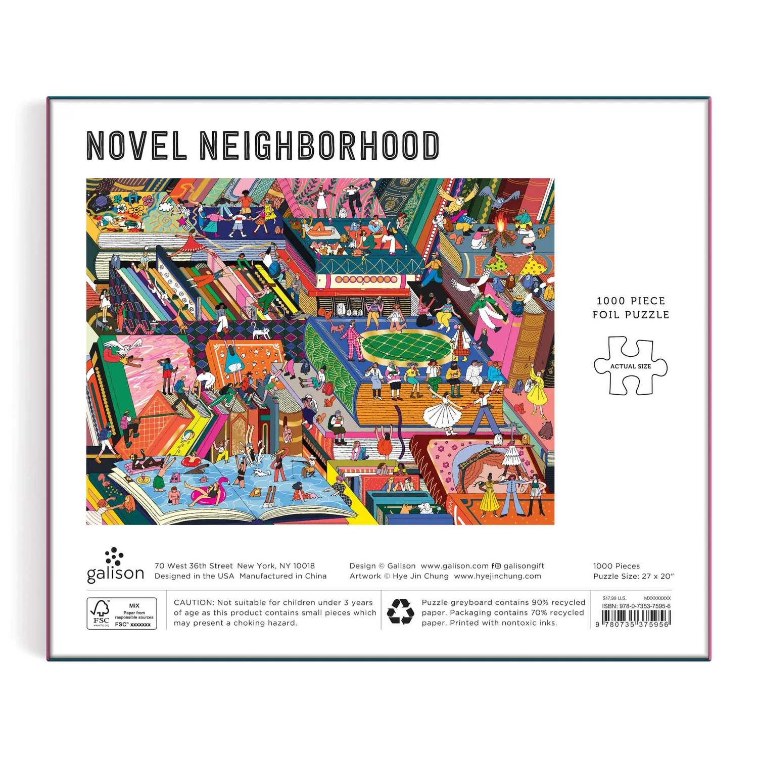 Galison Novel Neighborhood puslespil 1000 brikker folie