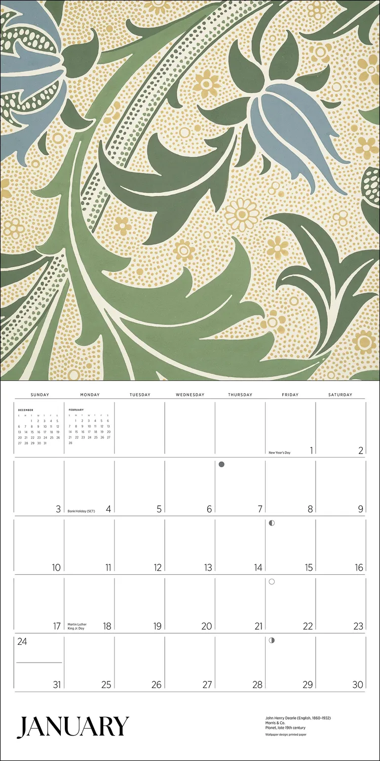 Pomegranate William Morris vægkalender 2027 blomster
