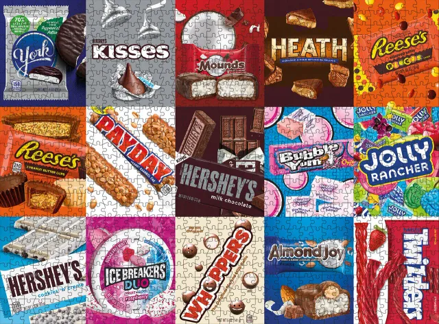 Buffalo Games Collage Hershey Candy Grid puslespil 1000 brikker