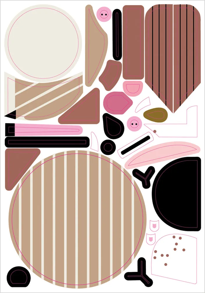 Pomegranate Charley Harper Sticky Critters klistermærkesæt dyr
