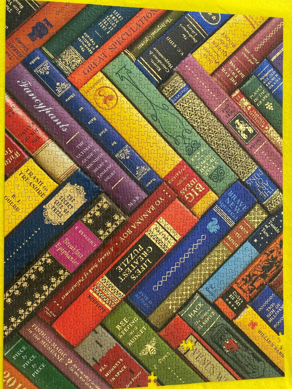 Galison Phat Dog Vintage Library 1000 puslespil guld folie