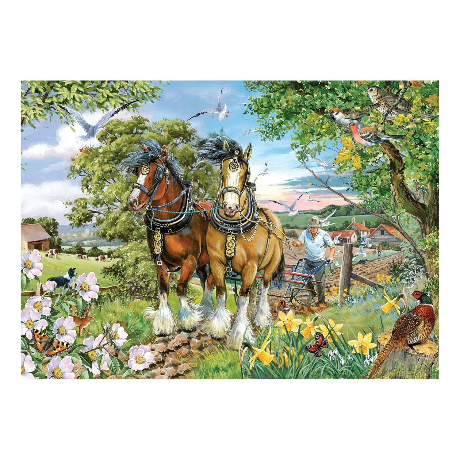 House of Puzzles Strength & Beauty puslespil 150 brikker tube heste