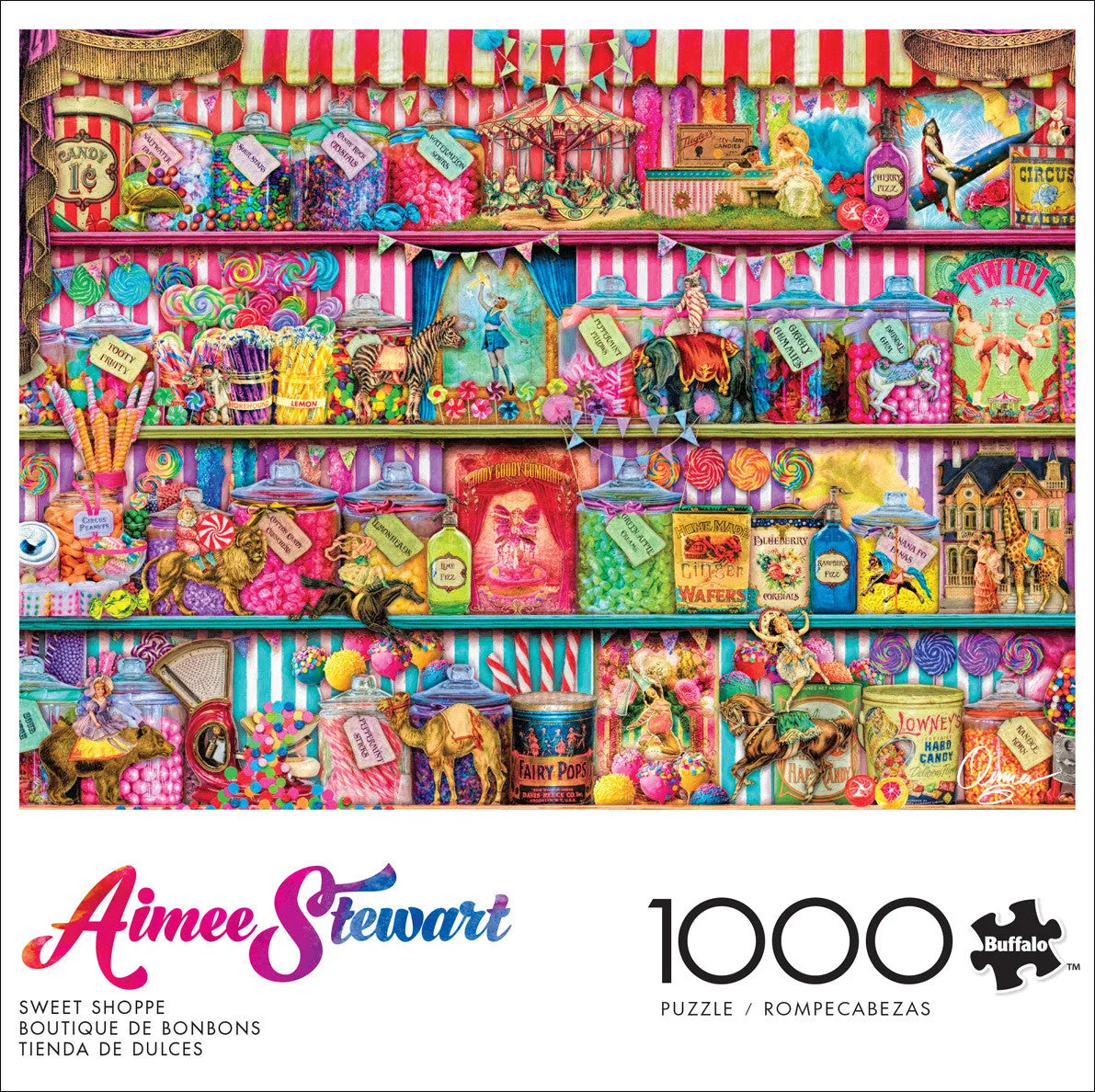 Buffalo Games Aimee Stewart Sweet Shoppe puslespil 1000 brikker slik