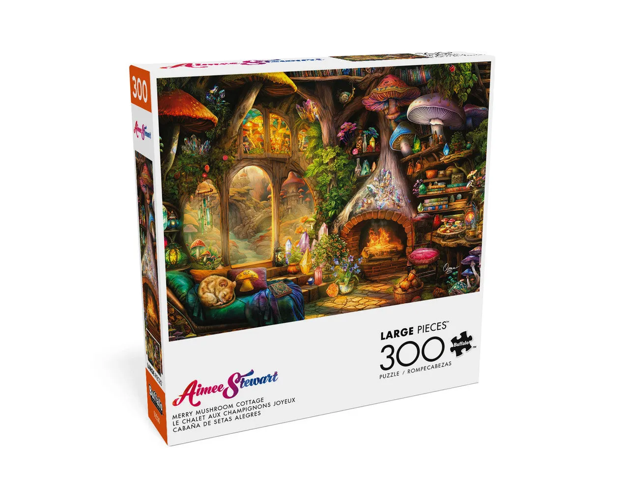 Buffalo Games Aimee Stewart Merry Mushroom Cottage puslespil 300 brikker