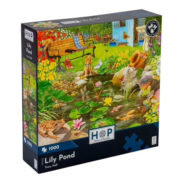 House of Puzzles Lily Pond puslespil 1000 brikker blomster