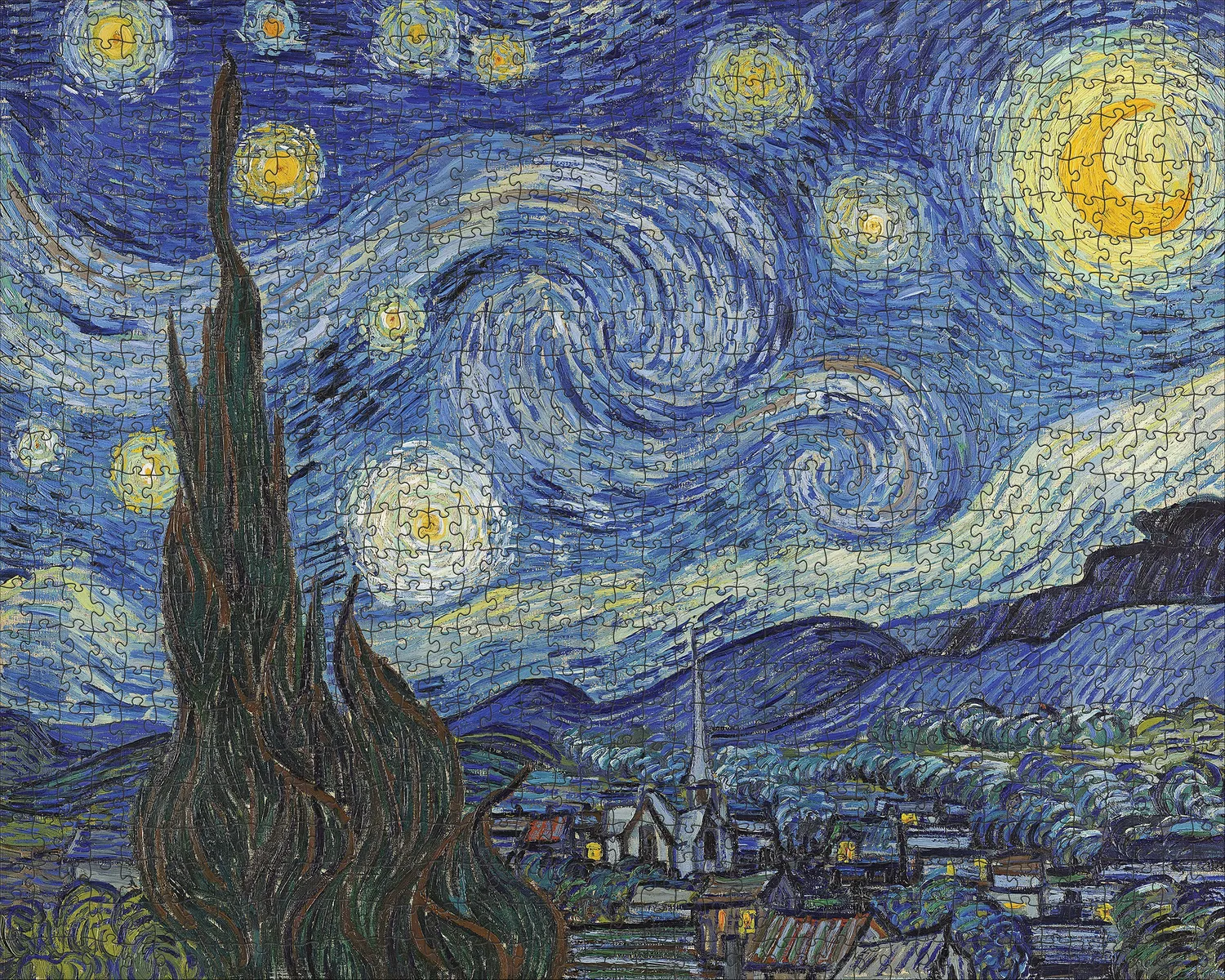 Pomegranate Van Gogh Starry Night puslespil 1000 brikker nat