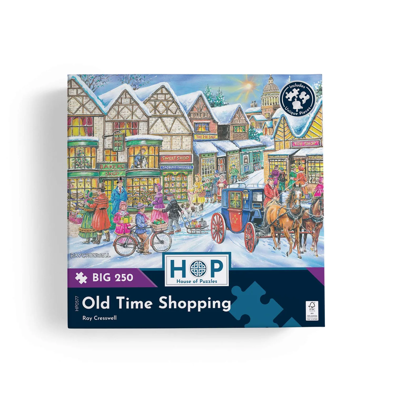 House of Puzzle BIG Old Time Shopping puslespil 250 brikker jul