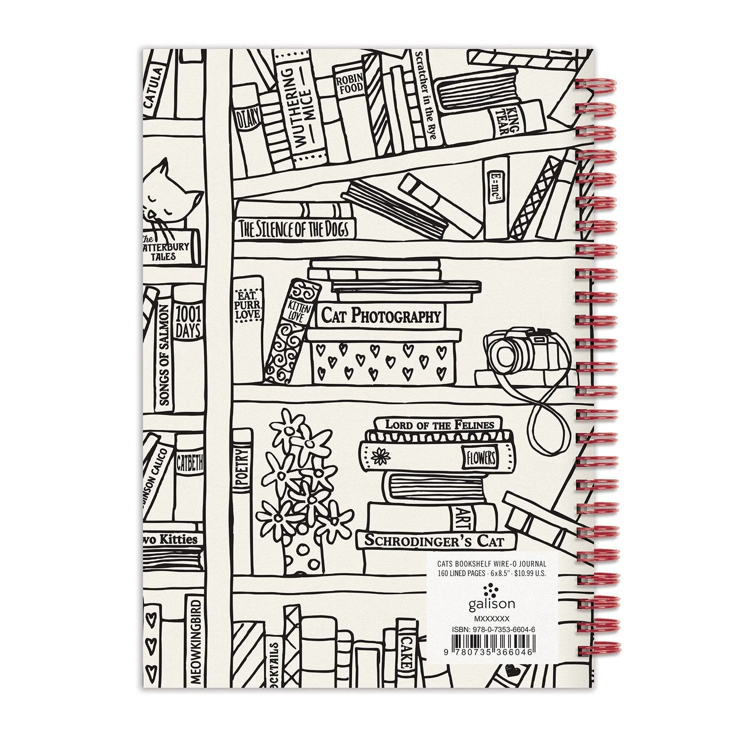 Good Puzzle Co. Cat on Bookshelf notesbog A5 linjeret