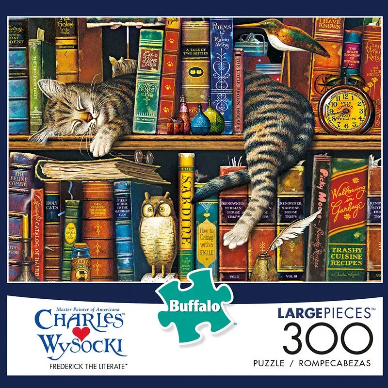 Buffalo Games Charles Wysocki Frederick the Literate puslespil 300 store brikker