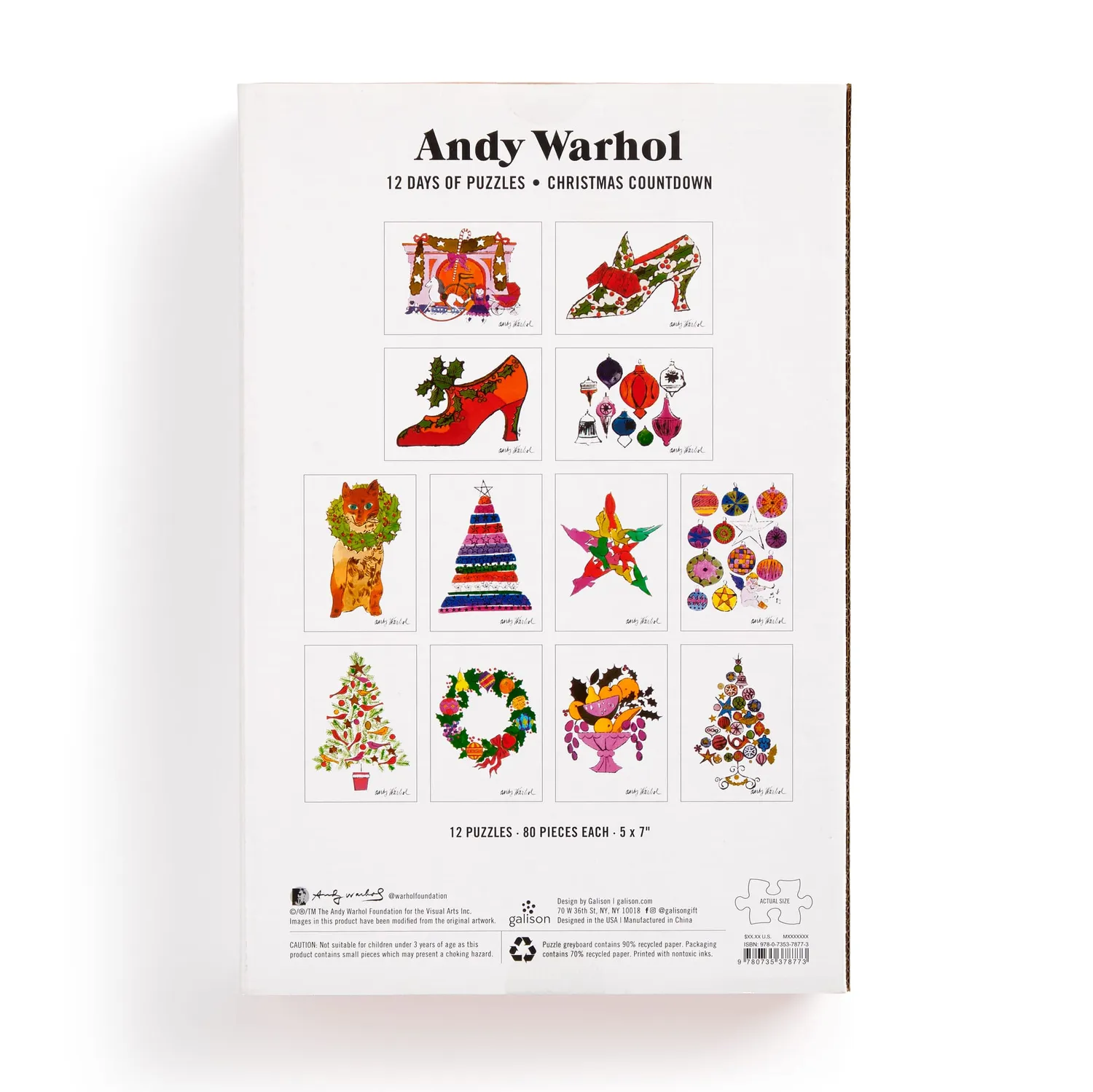 Galison Andy Warhol julekalender puslespil 12x80 brikker