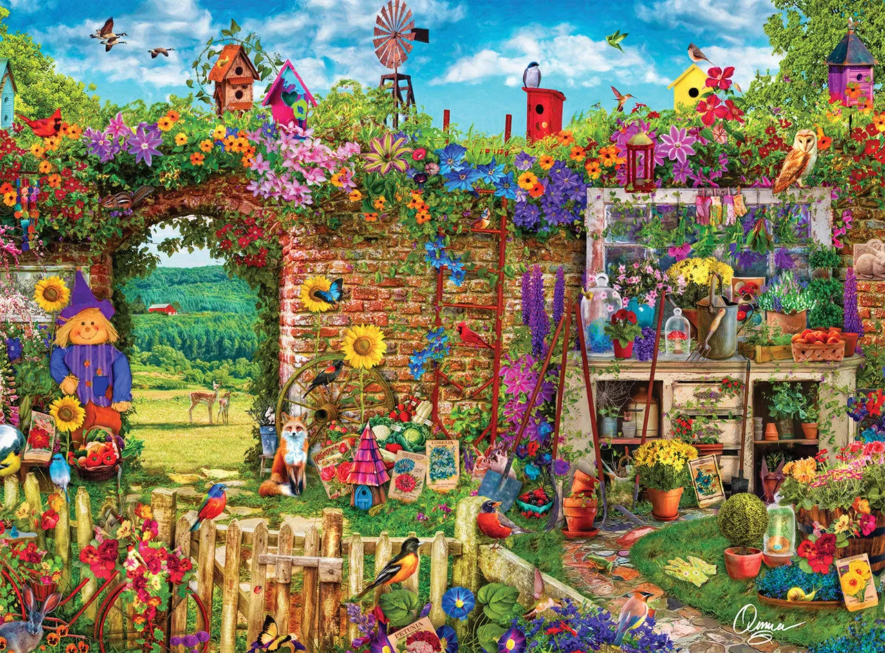 Buffalo Games Buffalo Gold Garden Gate 1000 puslespil havemotiv