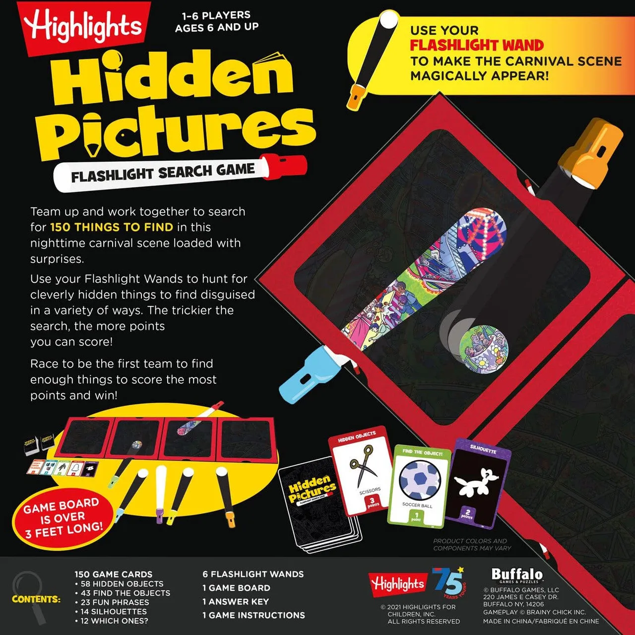 Buffalo Games Highlights Hidden Pictures lommelygtespil 150 kort