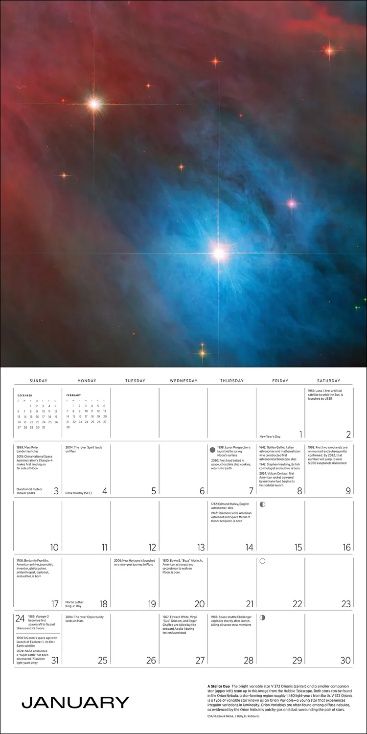 Pomegranate Space Views Hubble James Webb 2027 vægkalender rum