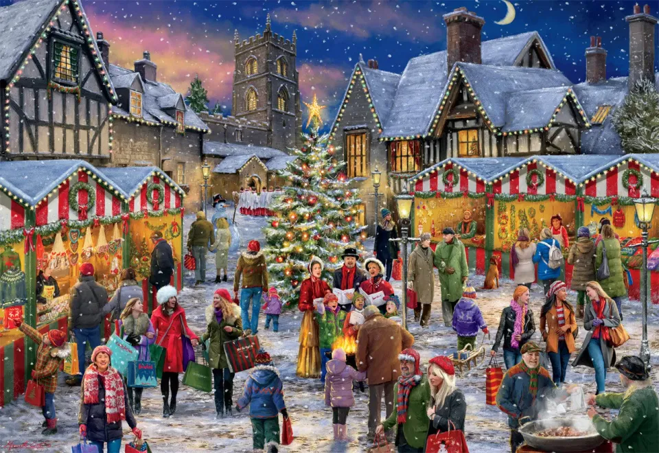 Buffalo Games Winter Village Festival puslespil 2000 brikker jul