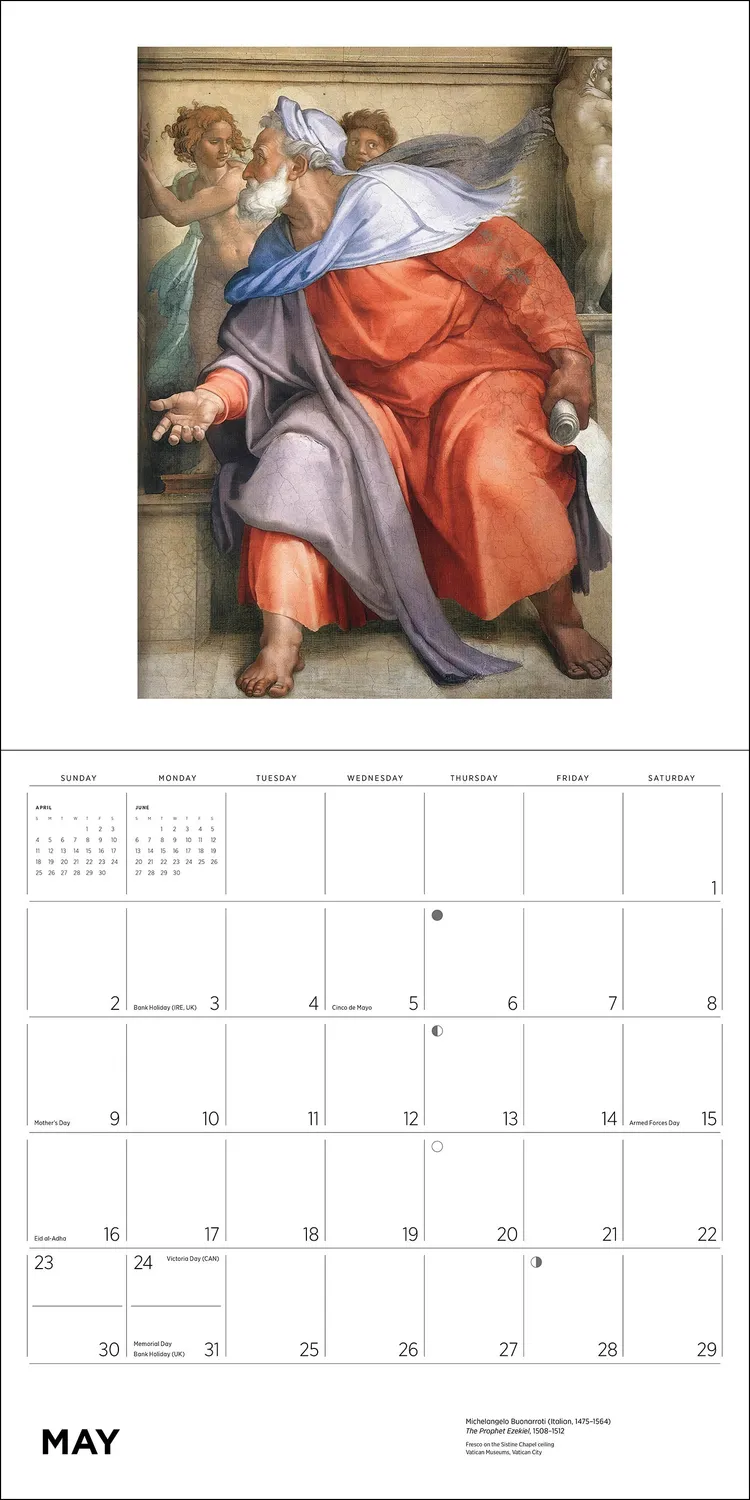 Pomegranate Michelangelo 2027 vægkalender klassisk kunst